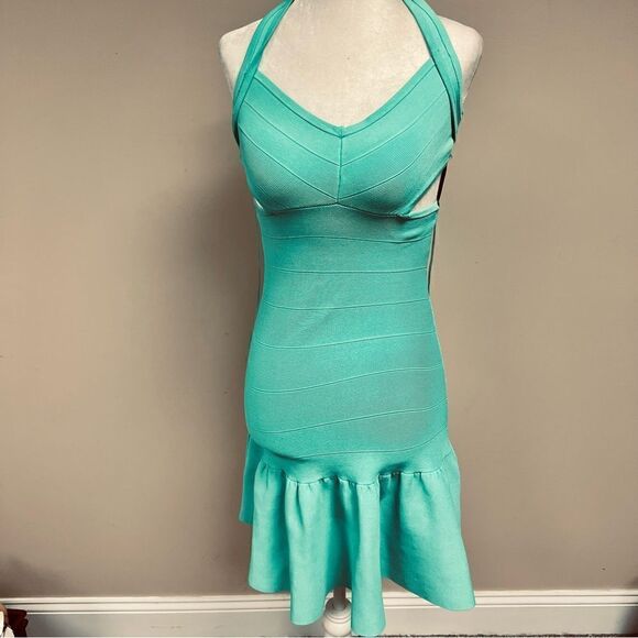 New Guess Mirage Cut Out Bandage Green Dress S - Picture 4 of 8